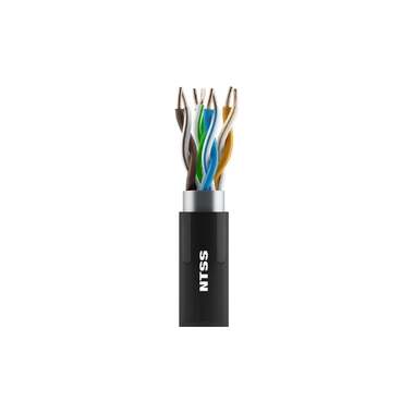 Кабель витая пара NTSS F/UTP 5e 4 пары одножильный 24AWG медь 305м внешний PE черный NTSS-OUT-FTP4-5е-PE-BL