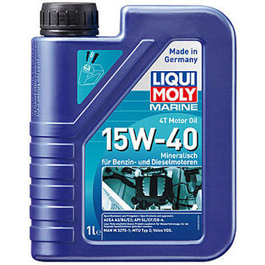 Минеральное моторное масло для лодок LIQUI MOLY Marine 4T Motor Oil 15W-40 1л 25015
