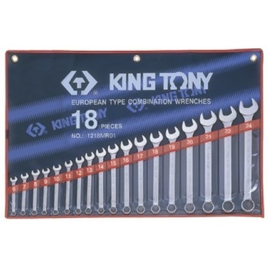 Набор комбинированных ключей 6-24мм, 18шт KING TONY 1218MR01