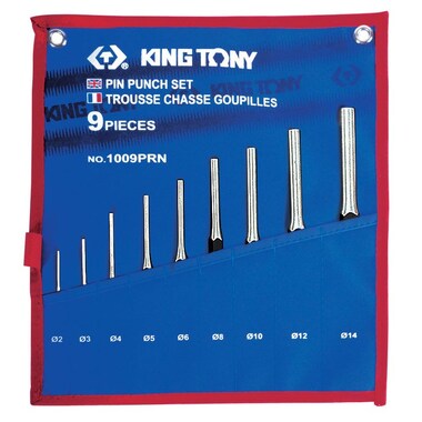 Набор выколоток в чехле из теторона (9 предметов) KING TONY 1009PRN