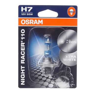 Автолампа OSRAM H7 55 PX26d+110% NIGHT RACER 110 12V, 1, 10, 50 64210NR1-01B