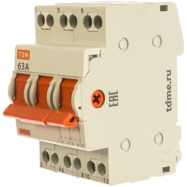 Модульный трехпозиционный переключатель TDM МП-63 3P 63А SQ0224-0027