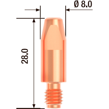 Наконечник контактный ECU (10 шт; 0.8 мм; M6; 28 мм) FUBAG FB.CTM6.28-08