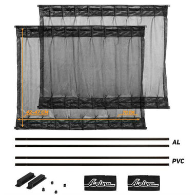 Солнцезащитные раздвижные шторки (70х42-47 см, черный цвет) Airline ASPS-S-12