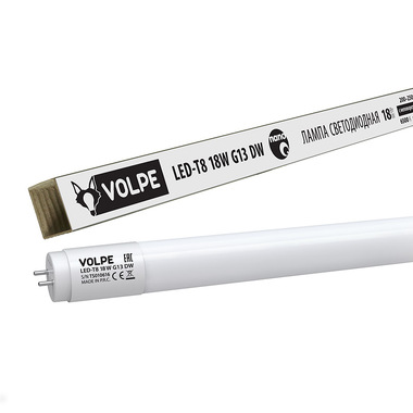 Светодиодная лампа Volpe LED-T8-18W/DW/G13/FR/FIX/N, матовый рассеиватель. UL-00001457