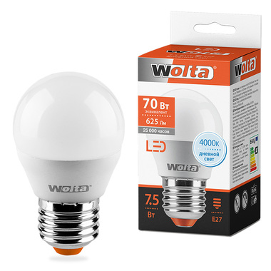 Лампа WOLTA LED 25S45GL7.5E27