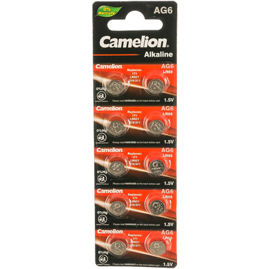 Батарейка для часов Camelion G6 BL-10 Mercury Free AG6-BP10 0%Hg 371A/LR920/171 12814