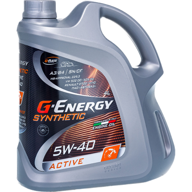 Масло SyntheticActive 5W-40 4л G-Energy 253142410