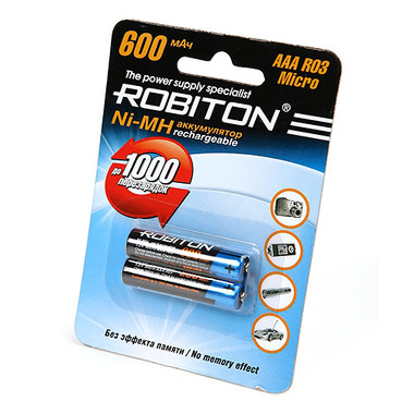 Аккумулятор ROBITON 600MHAAA-2 BL2 (2шт) 8794