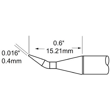 Наконечник (0.4х15.21 мм; конус изогнутый) для MFR-H1 METCAL SFP-CNB04