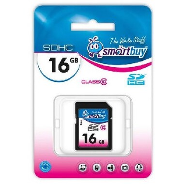 Карта памяти SMARTBUY SDHC 16GB Class10 SB16GBSDHCCL10