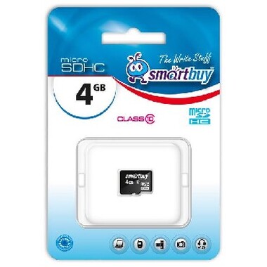 Карта памяти SMARTBUY MicroSDHC 4GB Class10 SB4GBSDCL10-00