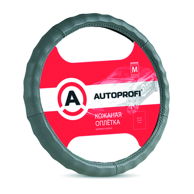 Оплетка руля AUTOPROFI натуральная кожа AP-265 D GY L