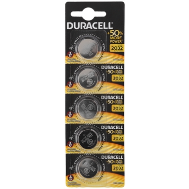 Литиевые батарейки Duracell CR2032 5x1 5 штук в индивидуальном блистере Б0035495