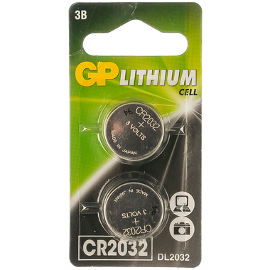 Литиевая дисковая батарейка GP Lithium CR2032 2 шт CR2032-7CR2