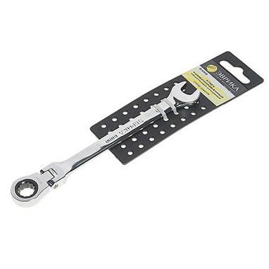 Комбинированный трещоточный шарнирный ключ 19мм на держателе ЭВРИКА ER-61019H