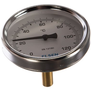 Термометр биметаллический 80 мм, 1/2", шток 9 мм ELSEN ET80.12