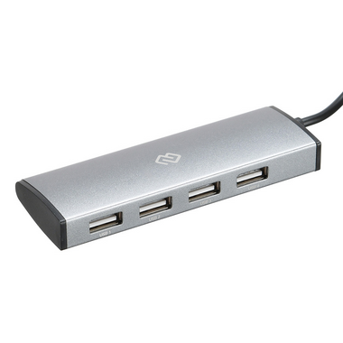 Хаб USB Digma 4 Ports USB 2.0 Silver HUB-4U2.0-UC-DS 1088657