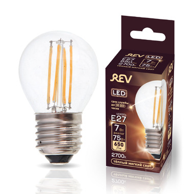 Светодиодная лампа REV FILAMENT шарик, G45, E27, 7W, 2700K, DECO Premium 32443 0