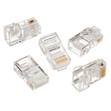 Вилка Cablexpert RJ-45 8P8C LC-8P8C-001 3-зубца кат.5e, 6 мкрн для одножильного кабеля 100 шт. LC-8P8C-001 (3-fork)