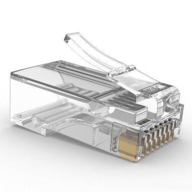 Вилка Cablexpert RJ-45 8P8C LC-PTU-01/100 универсал кат.5e 6мкр со сквозным отверстием 100шт LC-PTU-01/100