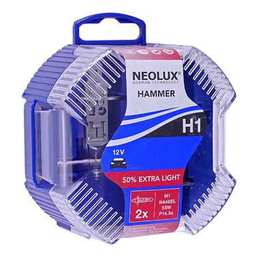Автолампа NEOLUX H1 55 P14.5s+50% EXTRA LIGHT бокс, 2шт 12V 1 10 N448EL