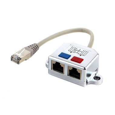 Разветвитель Cablexpert NCA-SP-02 FTP 1 порт RJ45 T568A/T568B 2 порта RJ45 10/100 BASE-T NCA-SP-02