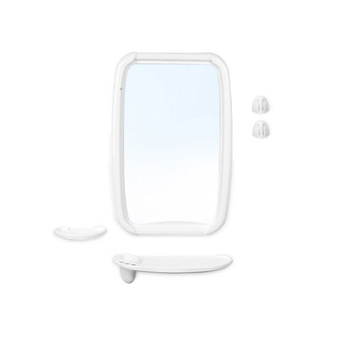 Набор для ванной Optima (Оптима), снежно-белый, BEROSSI (Изделие из пластмассы. Размер зеркало 346 х 515 мм) (НВ06101000)