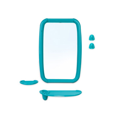 Набор для ванной Optima (Оптима), бирюза, BEROSSI (Изделие из пластмассы. Размер зеркало 346 х 515 мм) (НВ06137000)