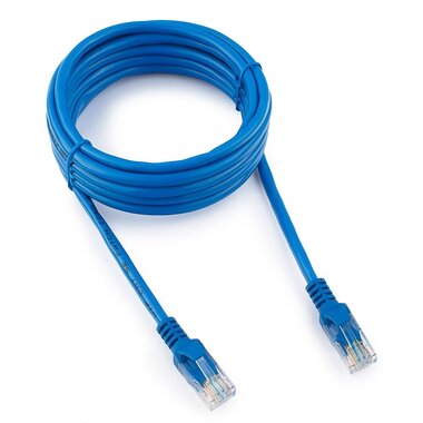 Патч-корд Cablexpert UTP PP12-3M/B кат.5e, 3м, литой, многожильный синий PP12-3M/B