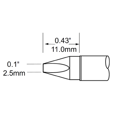 Наконечник клин (2.5х11 мм) для PS900 METCAL SFV-CH25