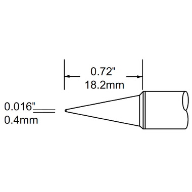 Наконечник (0.4х18.2 мм; конус удлиненный) для PS900 METCAL SFV-CN05A
