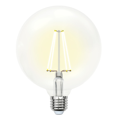 Лампа Uniel LED-G125-15W/3000K/E27/CL PLS02WH Форма шар, прозрачная UL-00004860